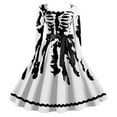 thumbnail image 1 of Halloween pour Femmes Robe Évasée Imprimée Sans Manches Robe Tunique Robes d'Invité de Mariage Robe Formelle Élégante Tenue de Fête, 1 of 2