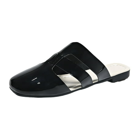 

Cover Half Toe Slippers Female Summer 2023 New Korean Edition Flat Bottom Square Head Foreign Trade Large Size Cool Slippers