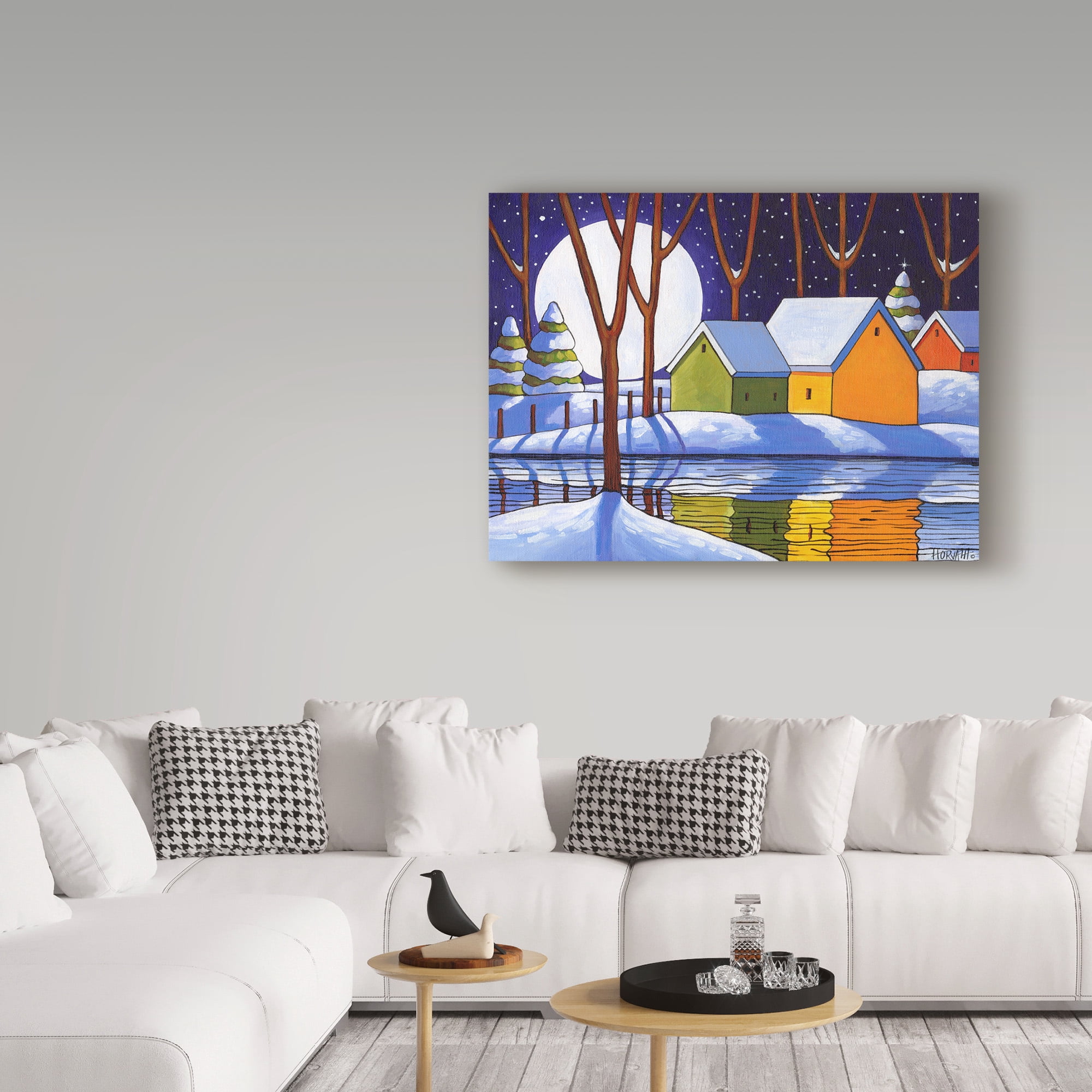 Trademark Fine Art 'Reflection Winter Night' Canvas Art by Cathy Horvath-Buchanan