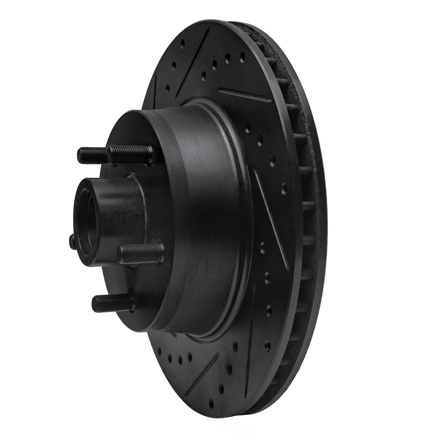 Dynamic Friction Company 633-54008L DFC Brake Rotor - Drilled And Slotted - Black