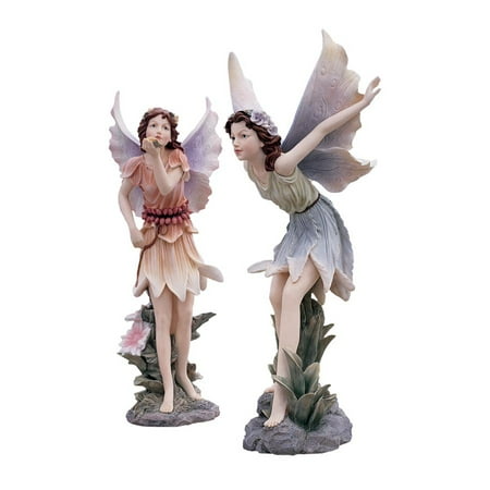 Design Toscano Fairies of Stratford Sculptures(Set Includes: Blowing a Kiss & Taking Flight)