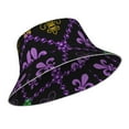 thumbnail image 2 of Naloa Mardi Gra Geometric Reflective Double-Sided Bucket Hat, Sun Hat, Soft and Breathable for Gardening, Beaching, Camping, Hiking, Fishing, 2 of 9