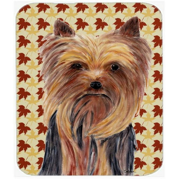 Carolines Treasures  Yorkie Fall Leaves Portrait Mouse Pad
