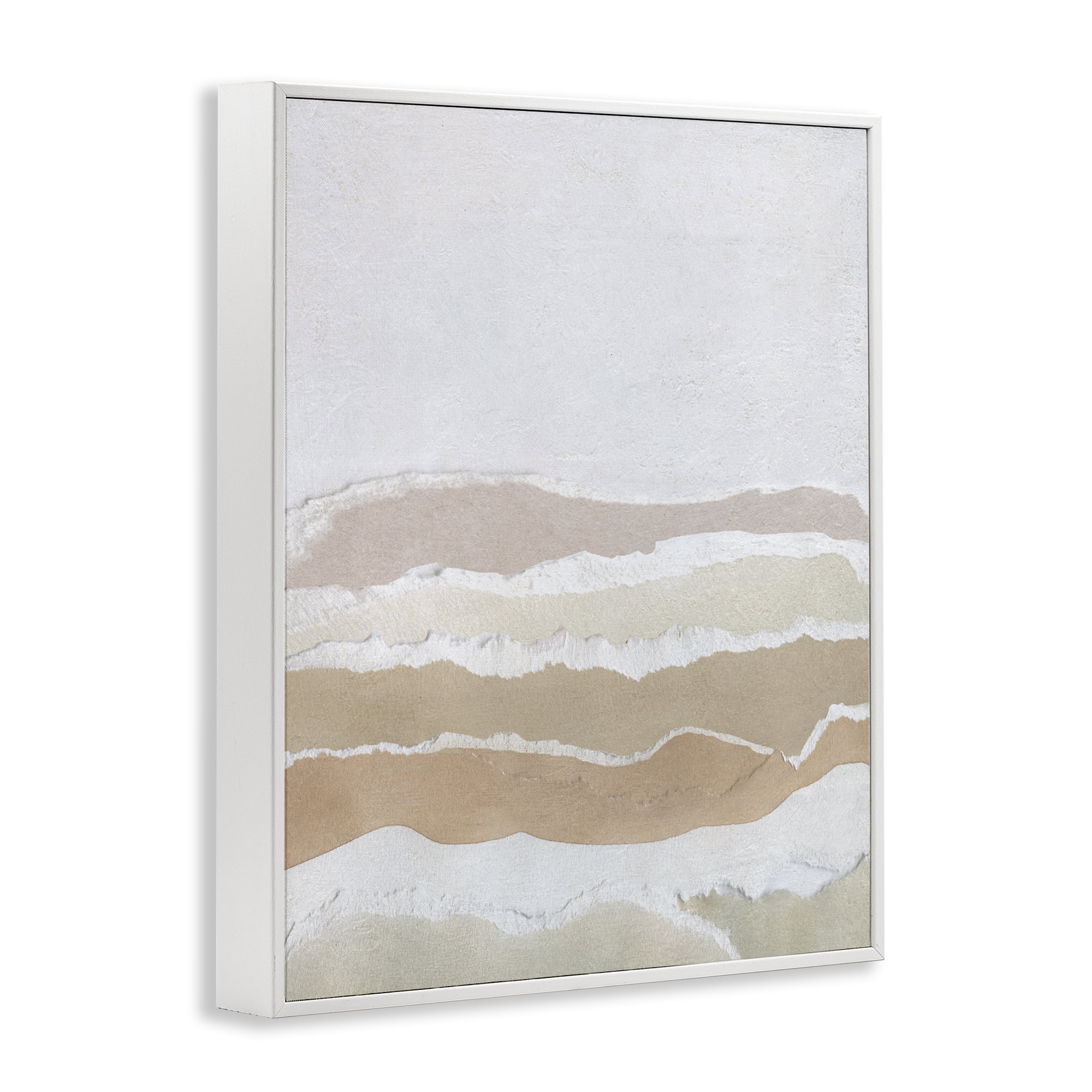 Stupell Industries Desert Dunes Abstraction Abstract Painting White Framed Art Print Wall Art, 24 x 30