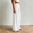 thumbnail image 4 of Ixbnca Womens Sweat Pants Comfortable Pleated Drawstring Sports Pants with Pockets Loose Elastic Waist Workout Pants, 4 of 7