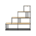 thumbnail image 4 of Minimalist Divider Wood Bookshelf with Slats - Oak / Black, 4 of 6