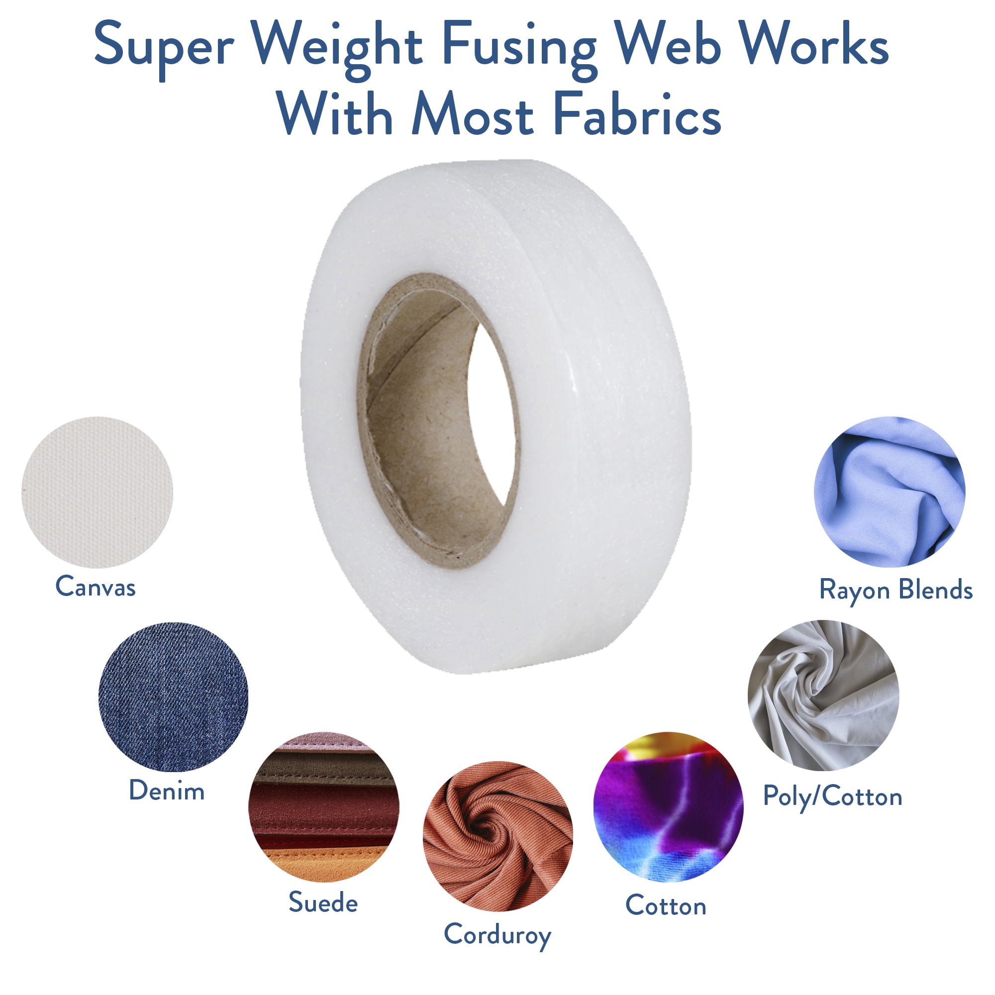 Hello Hobby Iron-on Fusible Bonding Web Tape 2-Pack: Regular & Super Weight, White, 33 Yards Total