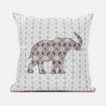 thumbnail image 4 of Elephant Silhouette Duo Indoor/Outdoor Pillow with Removable Cover in White Pink Brown20x20, 4 of 4