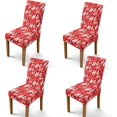 thumbnail image 3 of Red Candy Cane Christmas Chair Covers Set of 4 Reusable Stretch Parsons Chair Slipcover Spandex Seat Covers for Dining Room Chairs Non Slip Removable Washable Protector for Xmas Holiday, 3 of 7