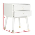 thumbnail image 6 of Safavieh Lyla 2-Drawer Mid-Century Retro Night Stand, White/Gold, 6 of 8