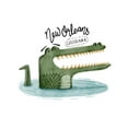 thumbnail image 1 of New Orleans, Louisiana, Alligator Watercolor (12x18 Wall Art Poster, Room Decor), 1 of 3