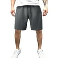 thumbnail image 2 of Pxiakgy Male Summer Casual Solid Short Pant Drawstring Short Trouser Pant Big Pocket Short Dark Grey + M, 2 of 6