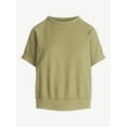 thumbnail image 5 of Free Assembly Women's Raglan Sweatshirt with Short Sleeves, Sizes XS-XXL, 5 of 5