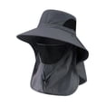 thumbnail image 4 of Cape de pesca para hombres sombrero de playa con correa para la barbilla para la jardinería de viajes mochilero Gris oscuro, 4 of 9