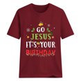 thumbnail image 3 of Gibobby Playera de Verano para Mujer Camiseta gráfica para mujer, divertida camiseta manga corta con cuello redondo para ver películas, blusa(Vino,CH), 3 of 4