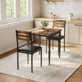 thumbnail image 3 of Dining Table Set for 2, 3 Piece Kitchen Table Set with 2 Chairs, Kitchen Table Set with Spiral Table Legs for Small Space, Apartment, Dining Room, 3 of 9