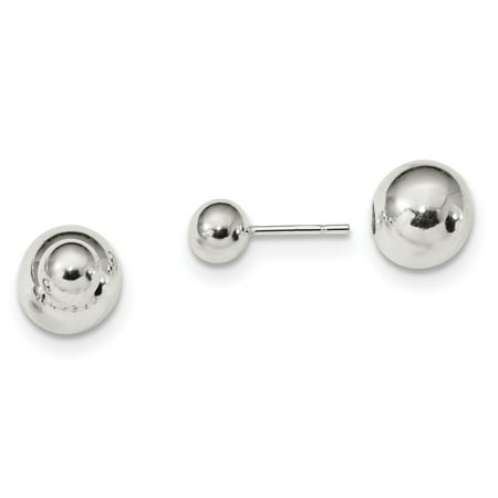 Sterling Silver Polished Ball Front Back Post