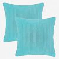 Soft Corduroy Striped Velvet Series Decorative Throw Pillow, 18" x 18", Blue, 2 Pack