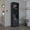 Black, variant on Tall Bar Cabinet with 4-Line Stemware Rack | Keeps Wine Glasses Neatly Arranged