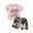 Pink, variant on Bagilaanoe 2pcs Toddler Baby Girl Shorts Set Short Sleeve Letter Print T Shirt Tops + Camouflage Shorts 6M 12M 18M 24M 3T 4T 5T Kids Casual Summer Clothes