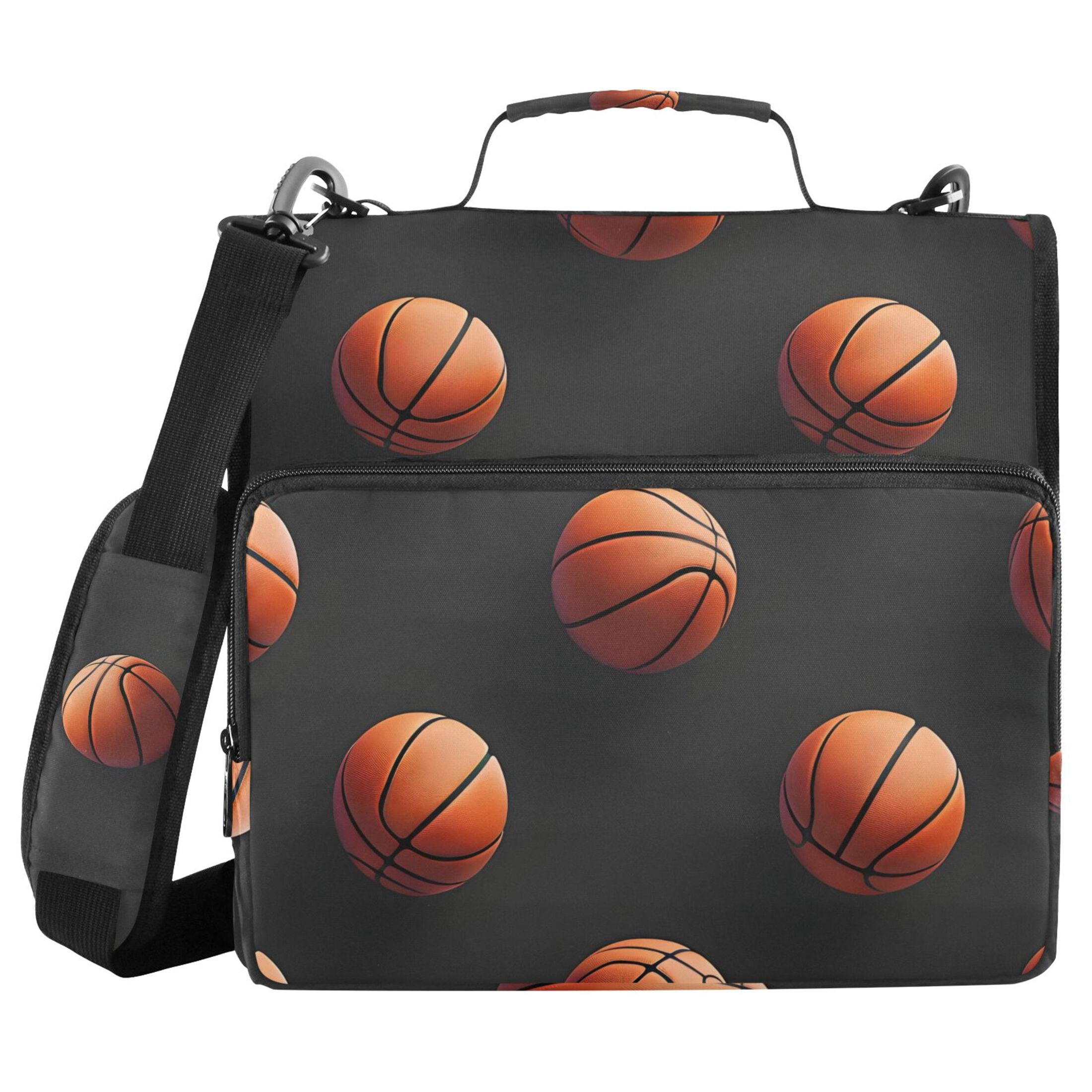 ALAZA Zipper Binder 3d Basketballs 3 Ring Trapper Keeper File Folder Organizer Bag