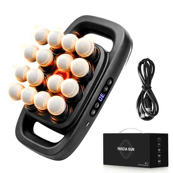 Tockfit 16-Head Massage Gun Deep Tissue, Handheld Back Massager for Pain Relief with 30 Speeds, Quiet Percussion Muscle Massager for Neck Shoulder, 2000mAh Battery