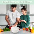 thumbnail image 6 of Salad Spinner - 9.25 Inch Vegetable Dryer for Quick Crisp Drying, Multiuse Grater Slicer with Durable Colander Wash Bowl, Kitchen Tool for Lettuce Cucumber Potato Ginger Garlic Veggie Food, 6 of 10