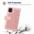 thumbnail image 5 of Dteck 9 Card Holder Folio Flip Glitter Leather Folding Stand Magnetic Wallet Purse Case with Strap &Zipper Coin Change Money Pocket, For iPhone 11 Pro Max 6.5", pink, 5 of 7