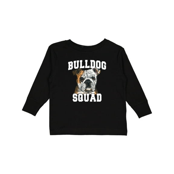 Inktastic Dog Bulldog Squad Boys or Girls Long Sleeve Toddler T-Shirt