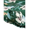 thumbnail image 6 of INSPIRE CHIC Women's Floral Print Point Collar Button Down Belted Satin Dress XS Dark Green, 6 of 6