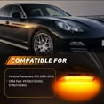 thumbnail image 2 of 2X Amber Lens Front Corner Side Marker Light Turn Signal Light Fender Light  Reflector Light W/ Amber LED For 2009 2010 2011 2012 2013 2014 2015 2016 Porsche Panamera 970 Chassis G1(Before facelift), 2 of 9