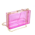 thumbnail image 1 of WJCD Bolso de mano transparente con caja de acrílico para mujer, bolso de noche cruzado pequeño y transparente, correa de cadena dorada aprobada por el estadio, 1 of 5