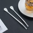 thumbnail image 4 of 2Pcs Straw Spoon Long Handle Mixing Yerba Mate Stainless Steel Bombilla Filter Teaspoon for Party, 4 of 8