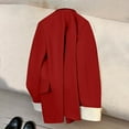 thumbnail image 4 of VSSSJ Women's Casual Long Sleeve Blazer Jacket Fashion Solid Color Notch Lapel Button Elegant Office Professional Work Suit Coat Red L, 4 of 4