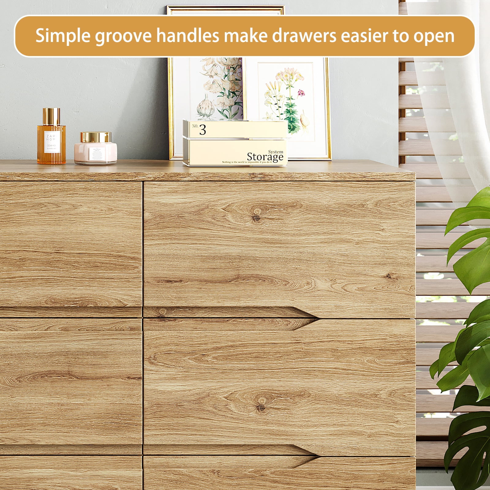 60.3 in Wide Modern Wood Dresser with 9 Drawers - Spacious Storage Chest for Bedroom