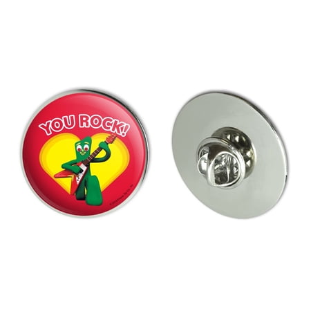 Gumby with Guitar You Rock Heart Metal 1.1" Tie Tack Hat Lapel Pin Pinback