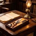 thumbnail image 5 of Steampunk Style Quill Pen Writing Set with Ink and Replacement Pen, Vintage Calligraphy Pen Gift for Journaling and Letter Writing, Decorative Desk Accessory for Writing Enthusiasts, 5 of 6