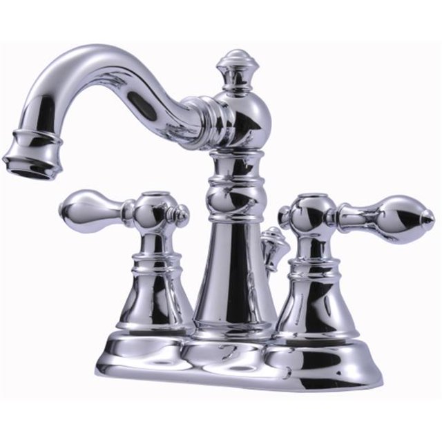 Robinet de Lavabo Chromé Victorien Série à Deux Poignées avec Po