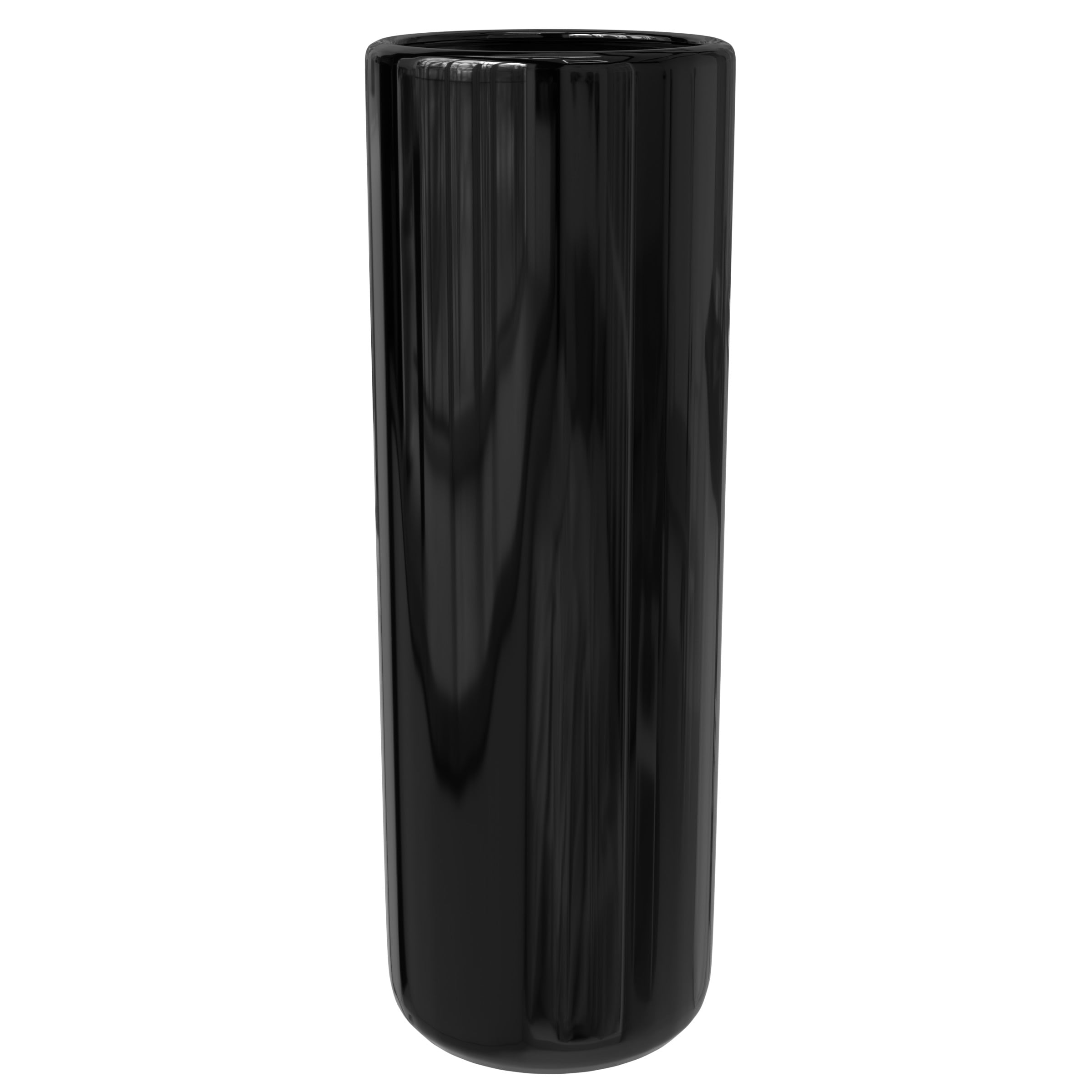 Red Lantern 24" Solid Black Porcelain Umbrella Stand