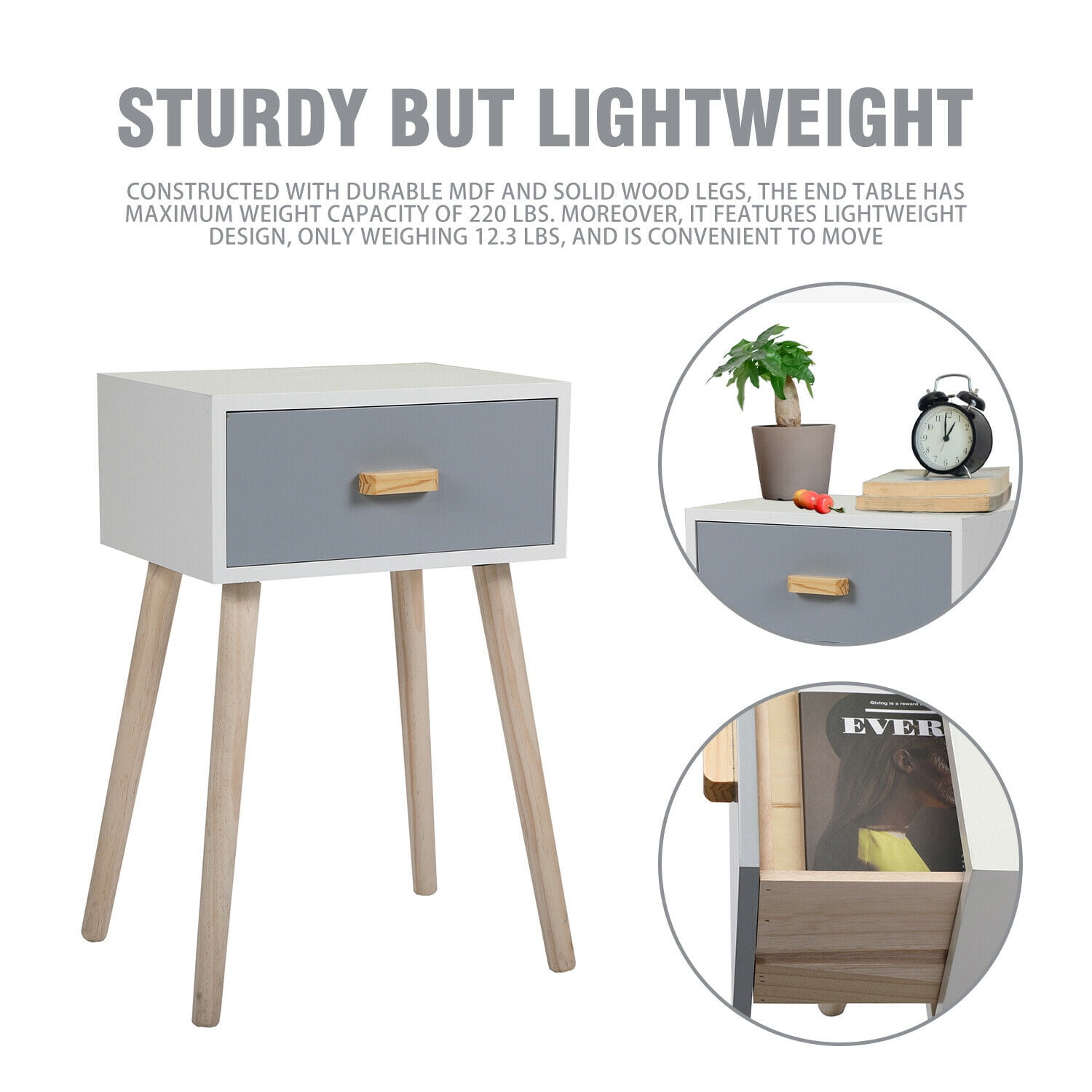 Private Jungle 2PCS Nightstand Wood Bedside End Table with Storage Drawer Bedroom Living Room Private Jungle 2PCS Nightstand Wood Bedside End Table with Storage Drawer Bedroom Living Room