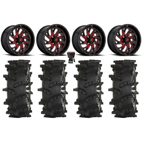 Fuel Kompressor 20" Wheels Red 35" Outlaw Max Tires Polaris RZR XP 1000 / PRO XP / Ranger XP 900/1000