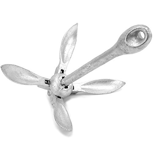 Crown Sporting Goods Galvanized Folding Grapnel Boat Anchors - 5.5 lbs