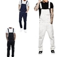 thumbnail image 5 of Men Pants Bib Overalls Solid Color Jumpsuit Jeans Suspender Pants, 5 of 5