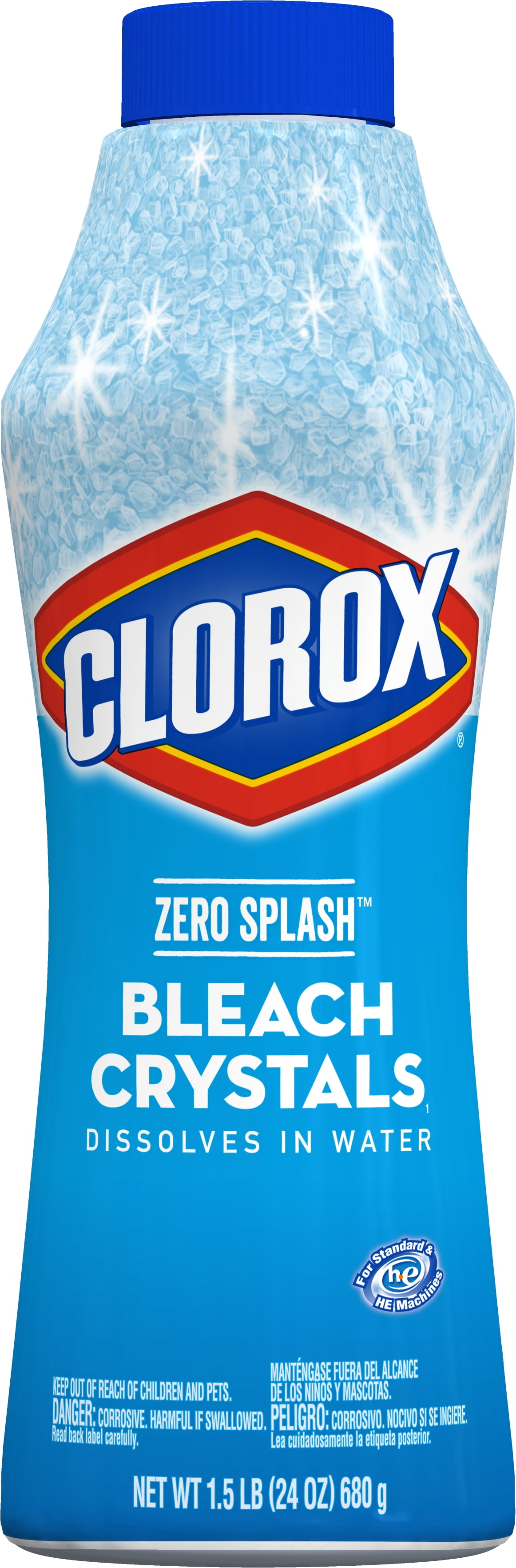 Clorox Zero Splash Bleach Crystals, Regular Scent, 24 Ounces