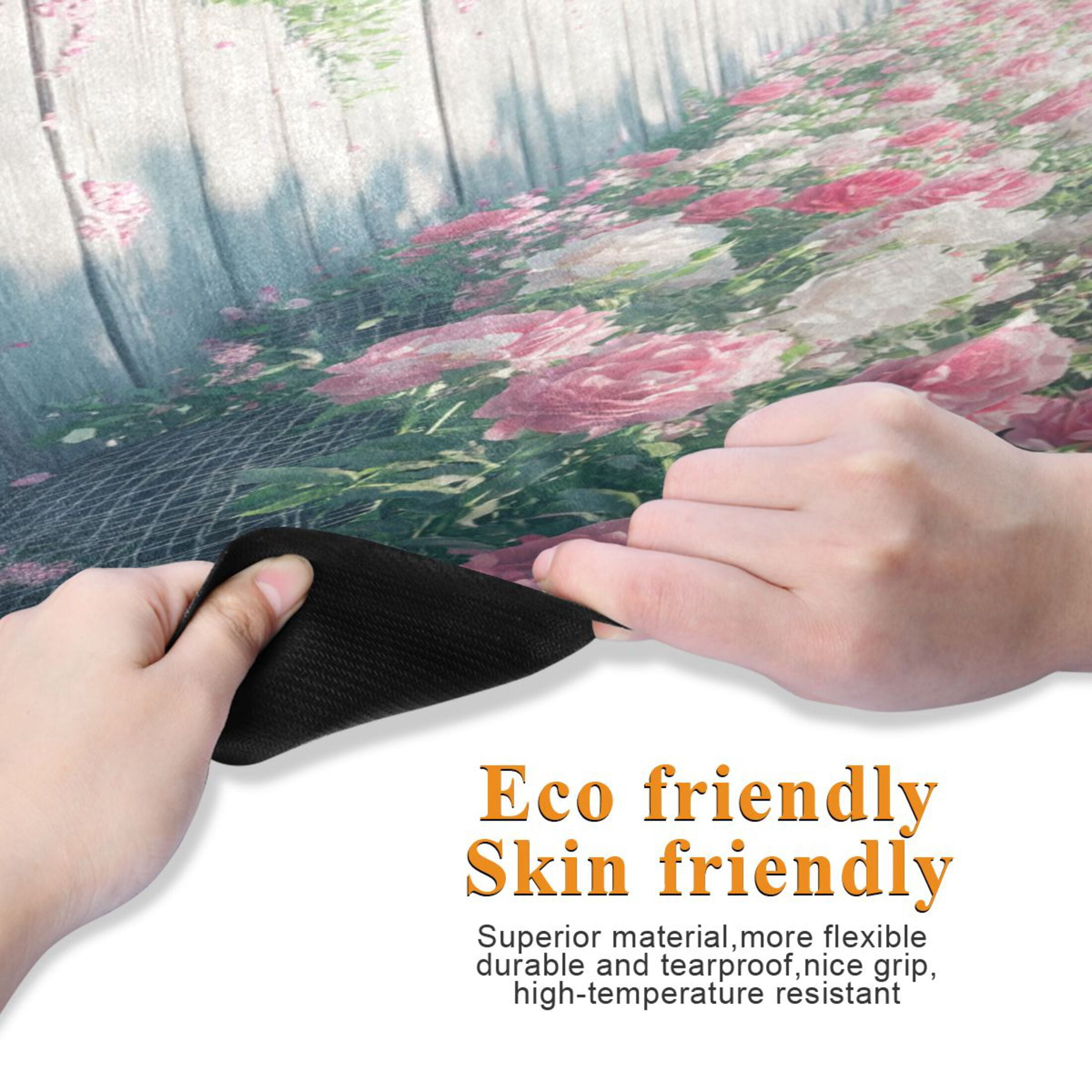 BZSMCE Yoga Mat Women Pathway Surrounded by Blooming_roses Fitness Mat