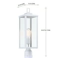 thumbnail image 6 of Hukoro 1-light Matte Black Outdoor Post Light Kits Head with Clear Glass Shade Middle - White, 6 of 8