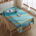 thumbnail image 2 of Blue and Gold Marble Shimmer Streaks Pattern Rectangle Tablecloth 60"x84",Waterproof Polyester Rectangle Table Cloth, Wipeable Spillproof Polyester Tablecloth for Dining, Camping, Indoor and Outdoor, 2 of 5