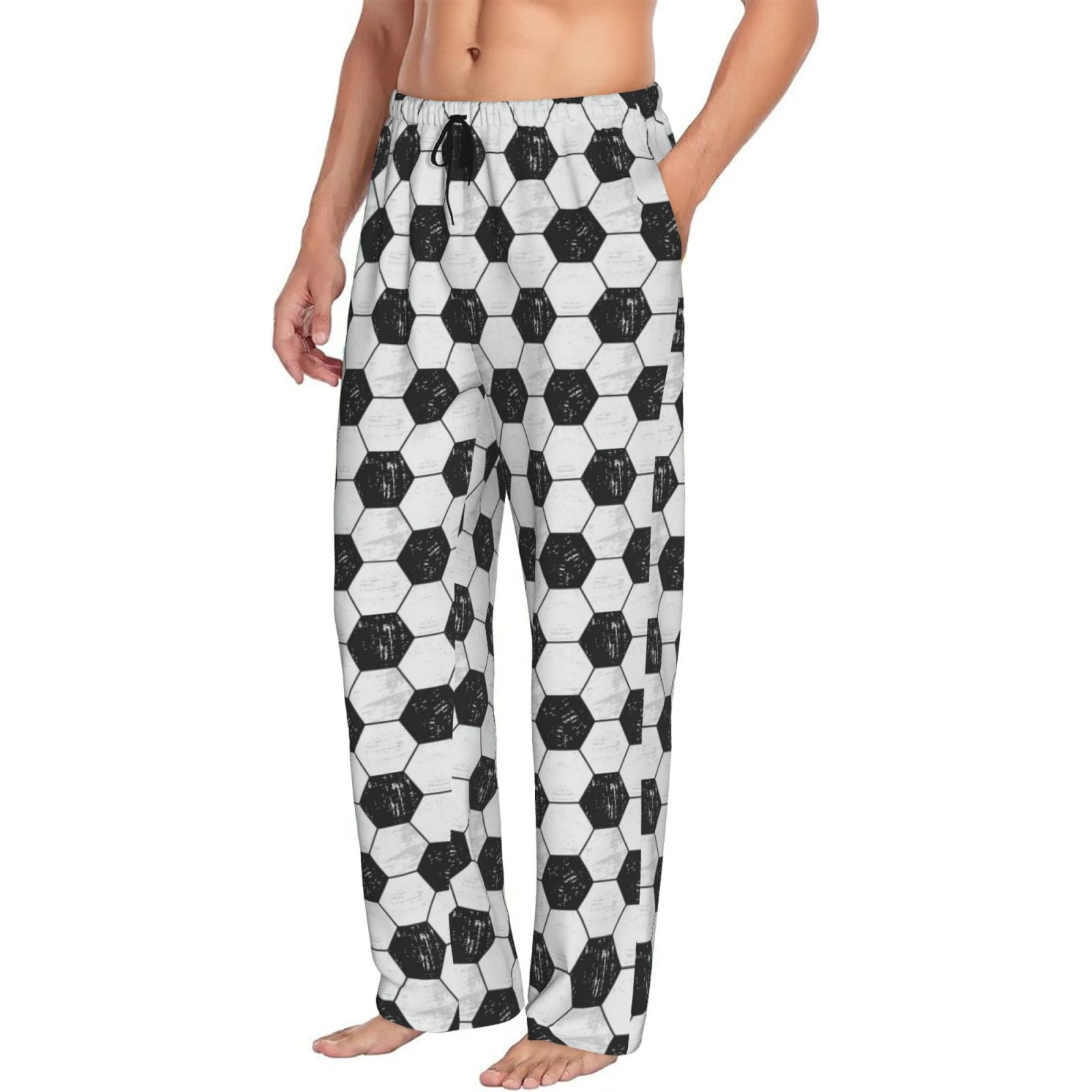 Derioi Soccer for Men's Pajama Pants with Pockets and