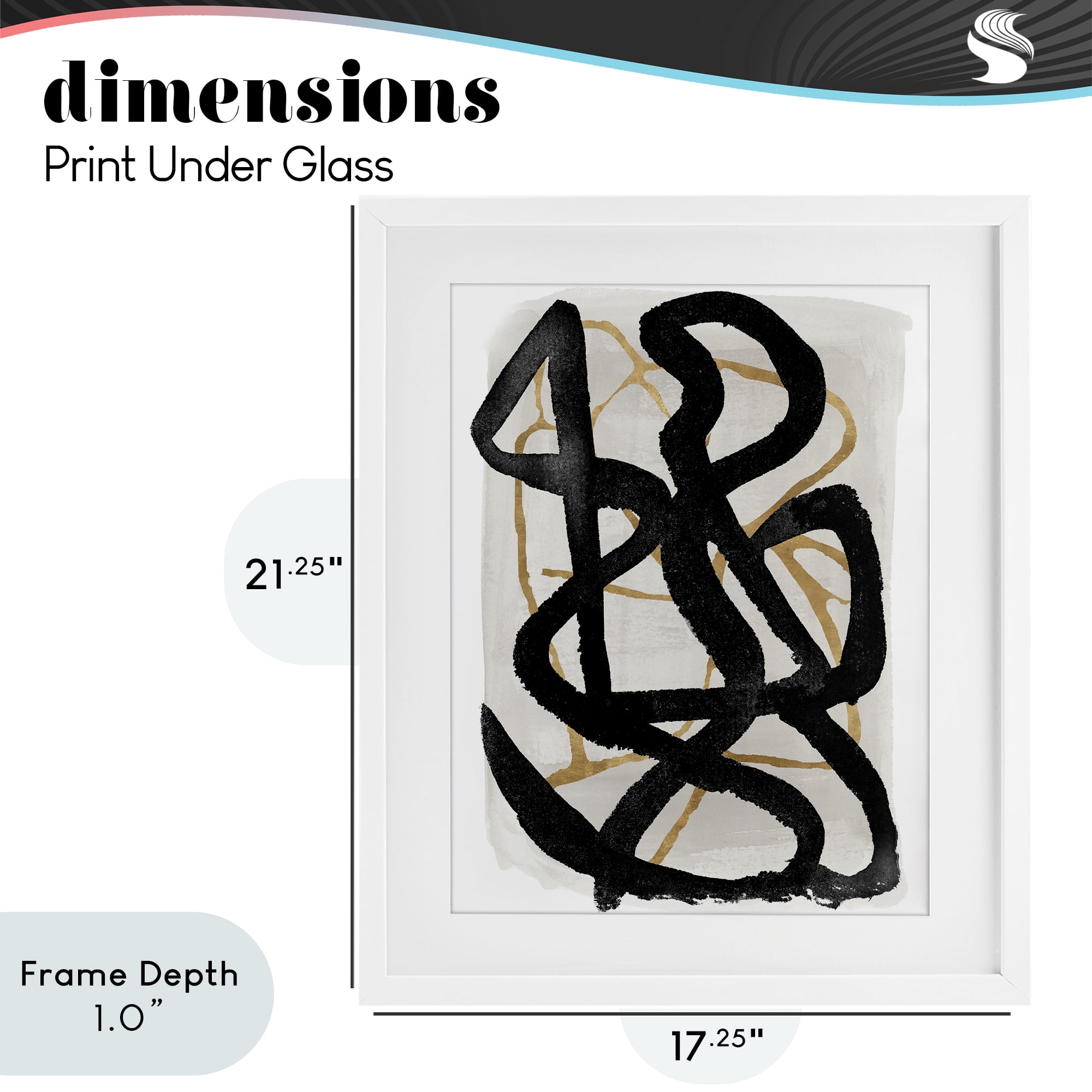 Stupell Industries Hindsight Black & Beige White Framed Print Under Glass, design by Lucille Price