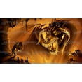 thumbnail image 2 of Gold Dragon Soldier Shield Sword Edible Cake Topper Image ABPID08398, 2 of 5